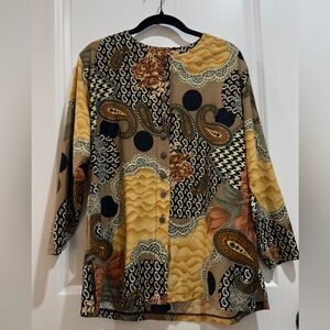 Paisley and Multi-Patterned Maximalist Button-Down Top